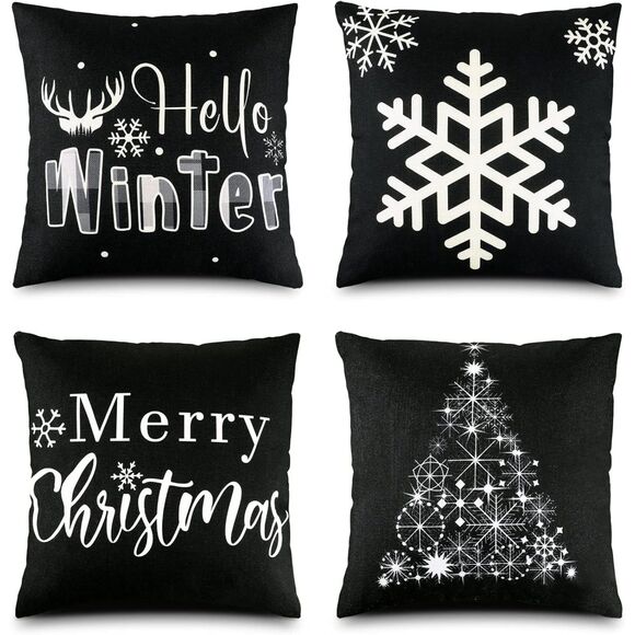 Holiday Pillow Covers - Set of 4 - Picture 1 of 4